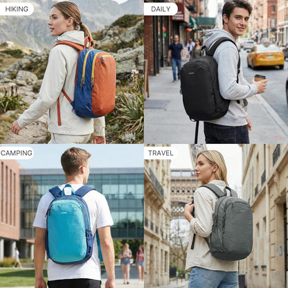 15L Hiking Backpack Lightweight Small Travel Backpack Casual Daypack for Women Men Outdoor Campus, Gray