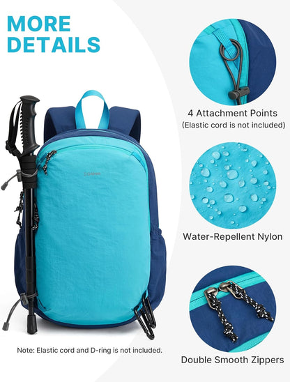 15L Hiking Backpack Lightweight Small Travel Backpack Casual Daypack for Women Men Outdoor Campus, Gray