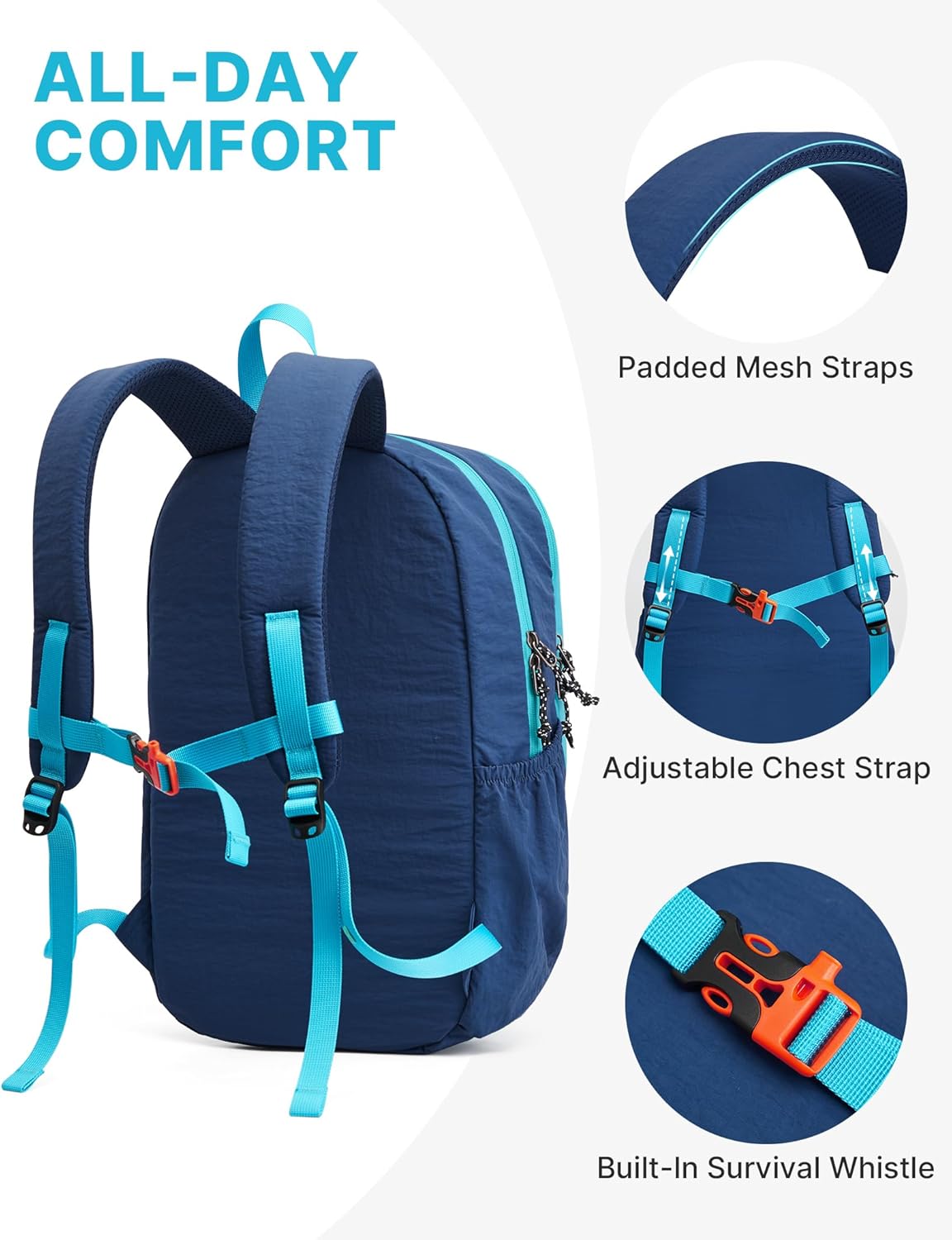 15L Hiking Backpack Lightweight Small Travel Backpack Casual Daypack for Women Men Outdoor Campus, Gray