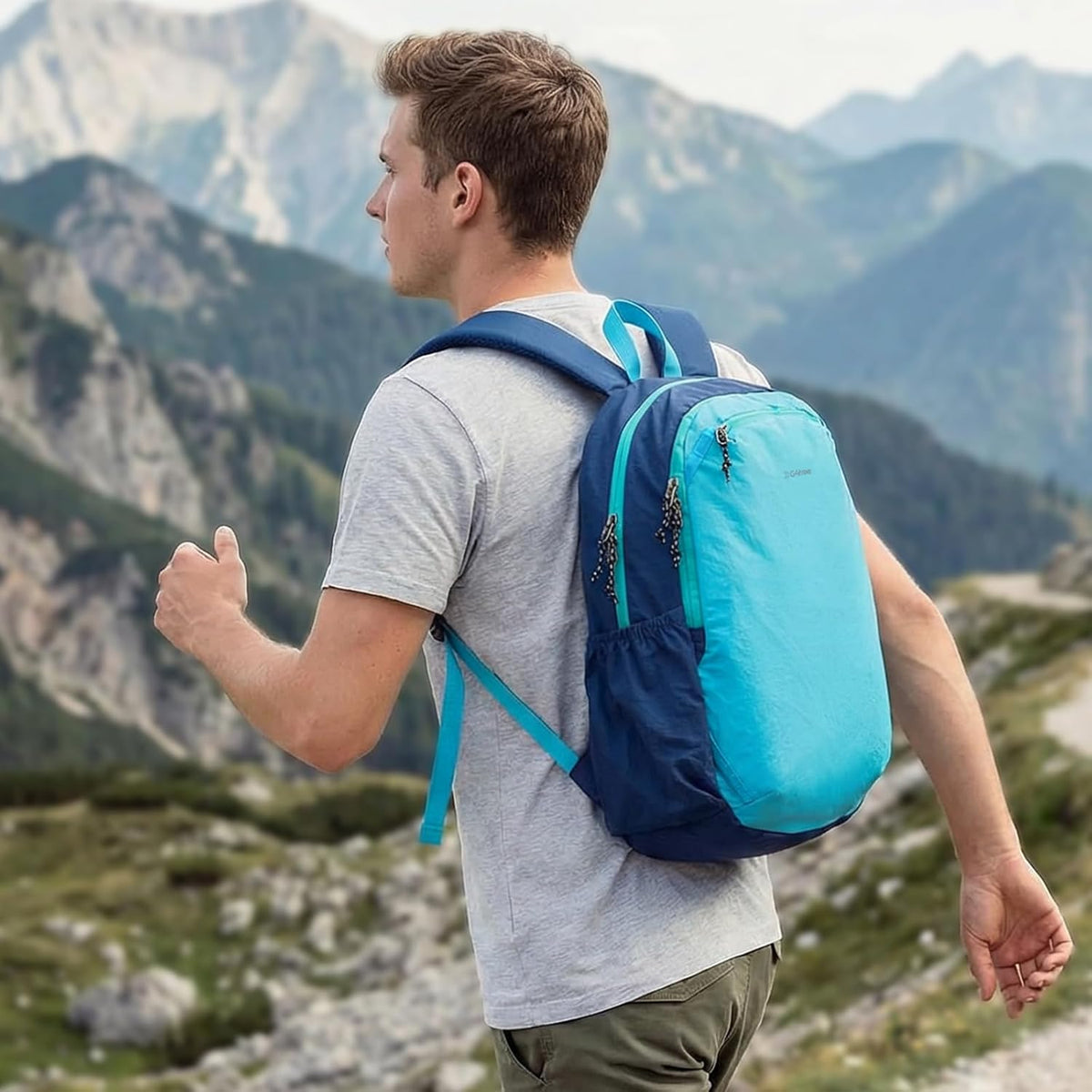 15L Hiking Backpack Lightweight Small Travel Backpack Casual Daypack for Women Men Outdoor Campus, Gray