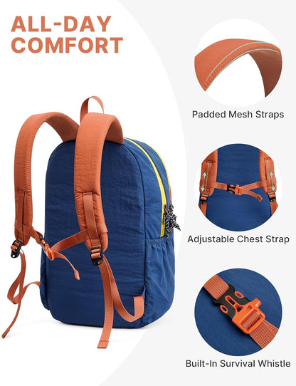 15L Hiking Backpack Lightweight Small Travel Backpack Casual Daypack for Women Men Outdoor Campus, Gray