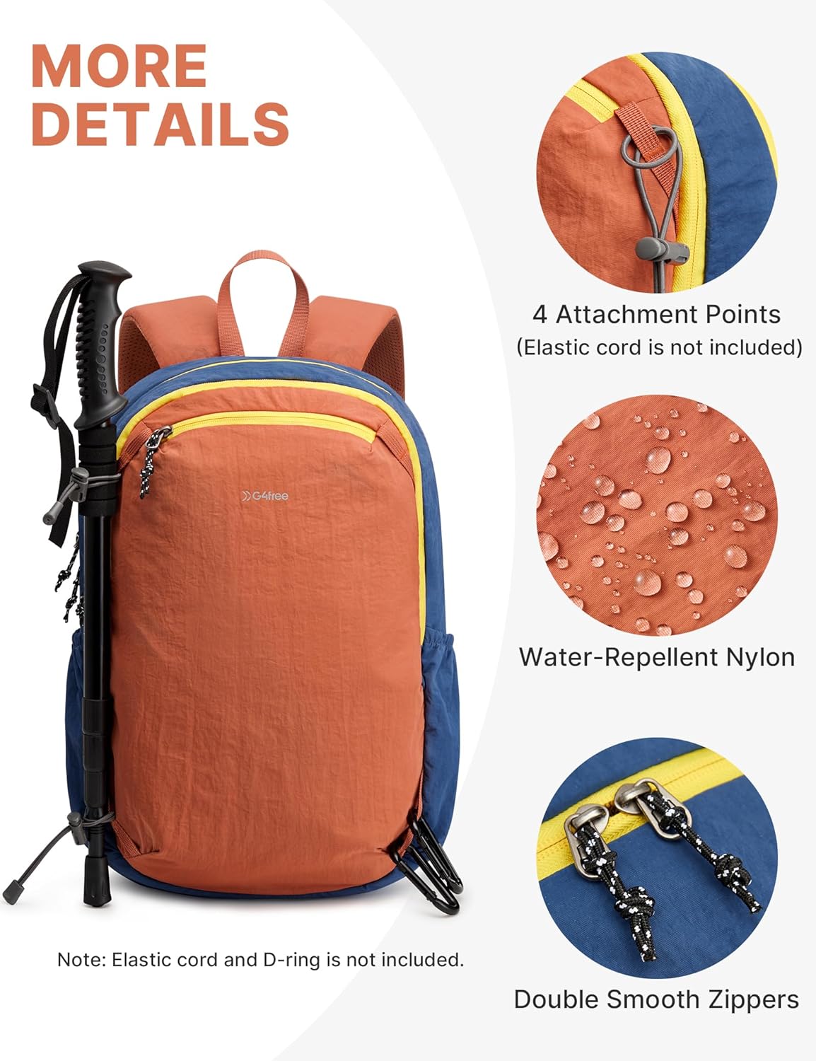 15L Hiking Backpack Lightweight Small Travel Backpack Casual Daypack for Women Men Outdoor Campus, Gray