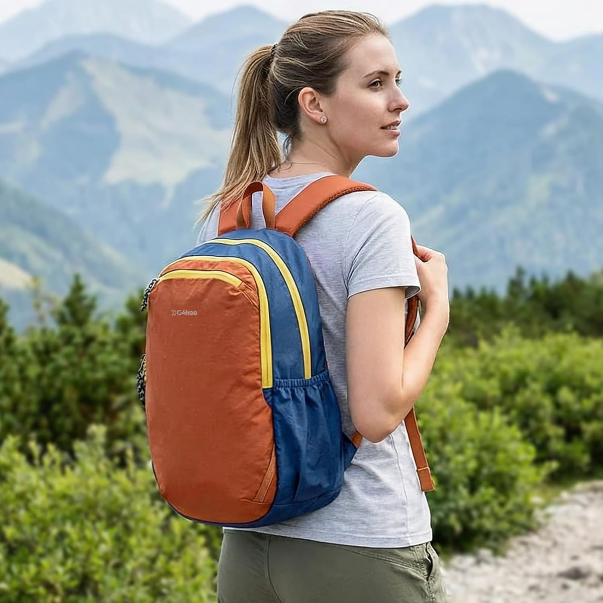 15L Hiking Backpack Lightweight Small Travel Backpack Casual Daypack for Women Men Outdoor Campus, Gray