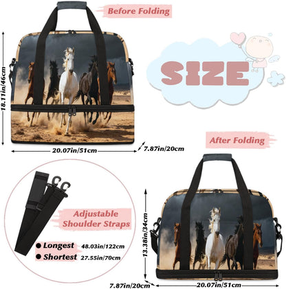 Paris Eiffel Tower Foldable Travel Duffel Bag, Expandable Sports Gym Bag with Shoes Compartment Weekender Overnight Totes Bags for Women Men