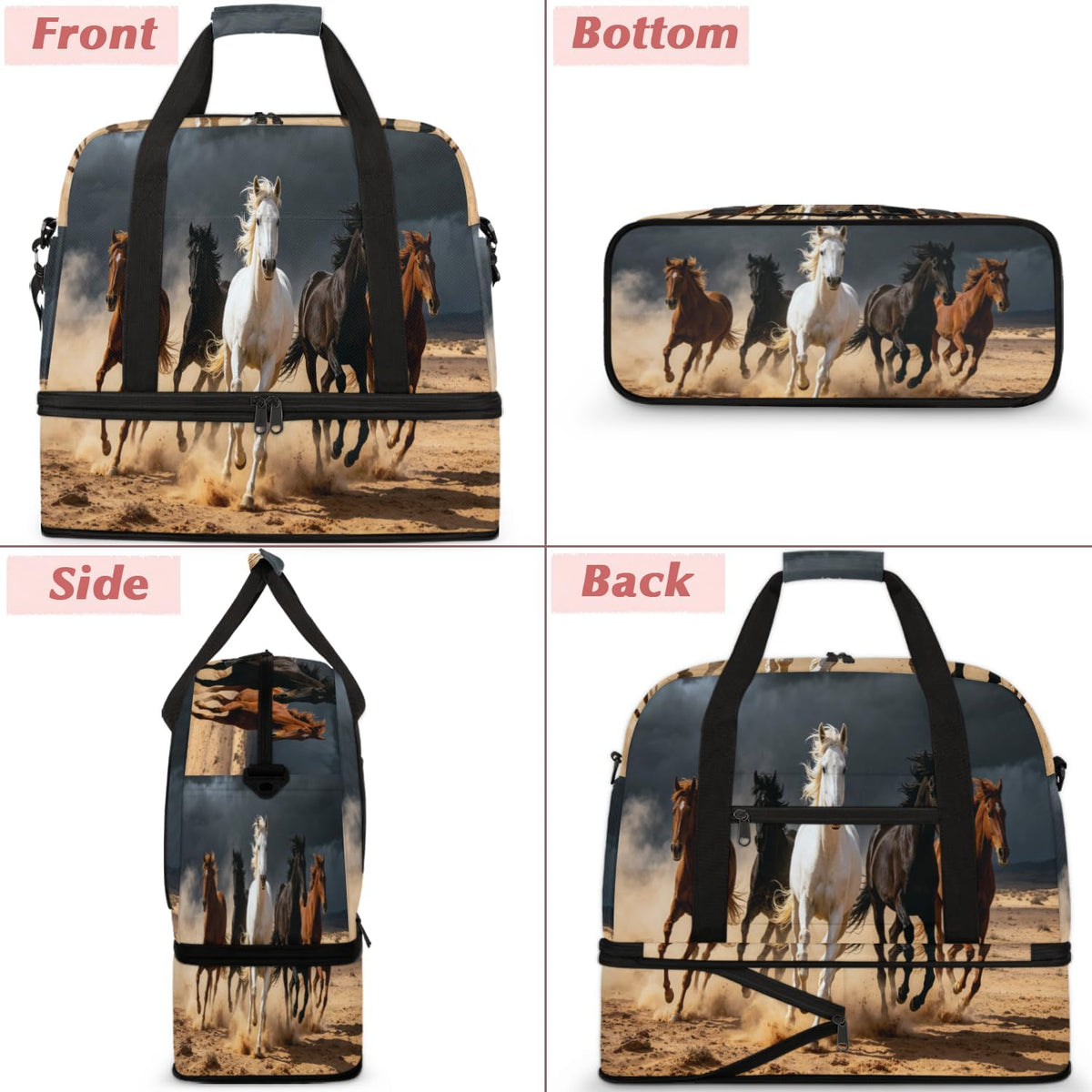 Paris Eiffel Tower Foldable Travel Duffel Bag, Expandable Sports Gym Bag with Shoes Compartment Weekender Overnight Totes Bags for Women Men
