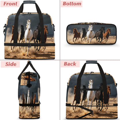 Paris Eiffel Tower Foldable Travel Duffel Bag, Expandable Sports Gym Bag with Shoes Compartment Weekender Overnight Totes Bags for Women Men