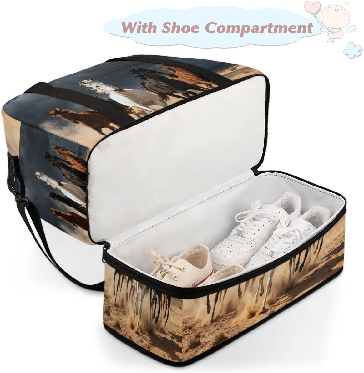 Paris Eiffel Tower Foldable Travel Duffel Bag, Expandable Sports Gym Bag with Shoes Compartment Weekender Overnight Totes Bags for Women Men