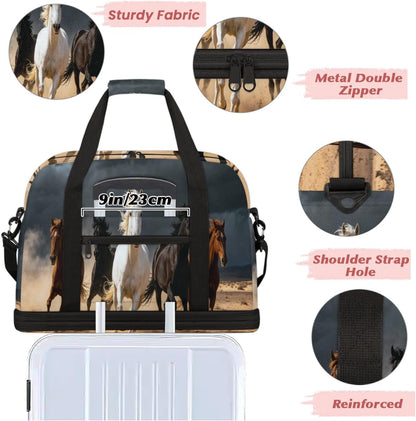 Paris Eiffel Tower Foldable Travel Duffel Bag, Expandable Sports Gym Bag with Shoes Compartment Weekender Overnight Totes Bags for Women Men