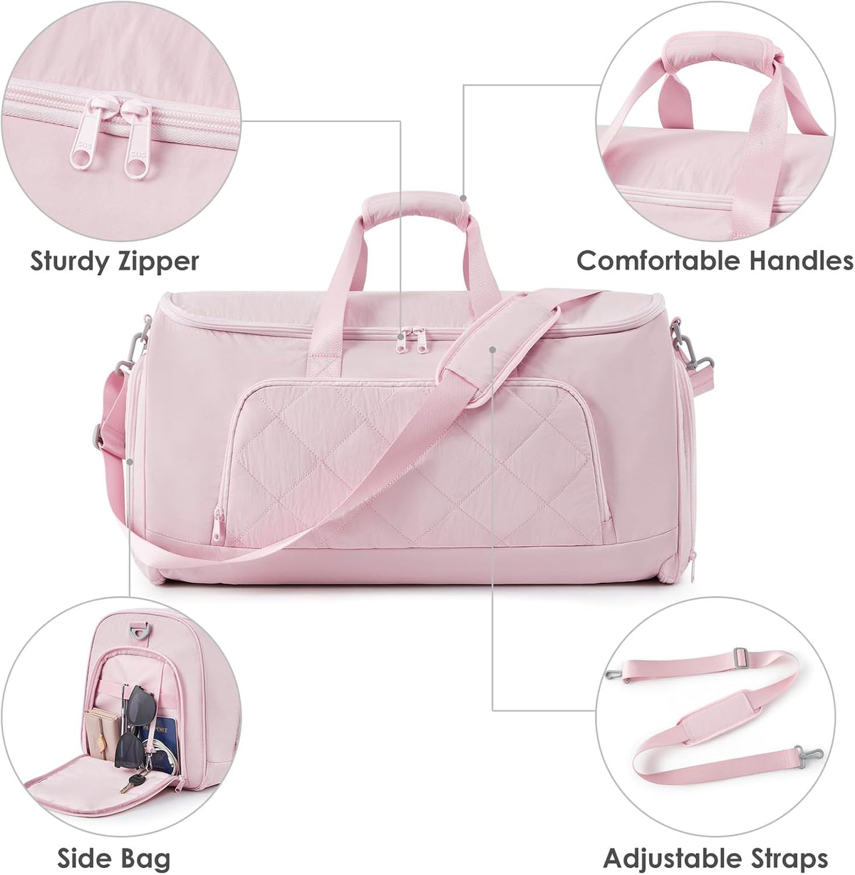 Rolling Garment Bag for Travel,Duffle Garment Bag with Wheels and Shoe Compartment for Men and Women,3 in 1 Suit Dress Bags with Wheels（Black）