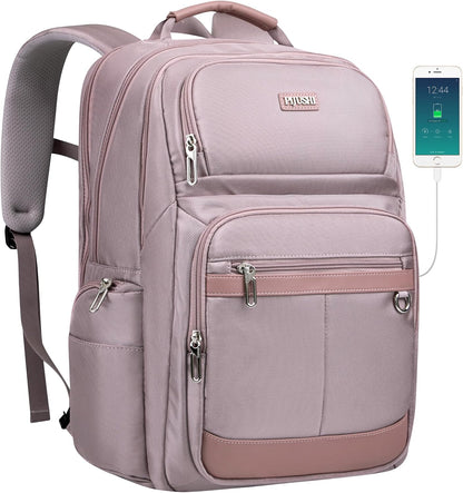 Anti-Theft Travel Backpack for Women TSA Friendly Flight Approved | Laptop Backpack With Hidden Tracker Pocket,180° Flat Open, USB Port, Fits 16" Laptop for Businiess, Daily