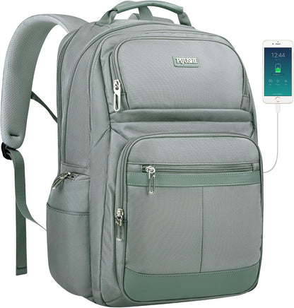 Anti-Theft Travel Backpack for Women TSA Friendly Flight Approved | Laptop Backpack With Hidden Tracker Pocket,180° Flat Open, USB Port, Fits 16" Laptop for Businiess, Daily