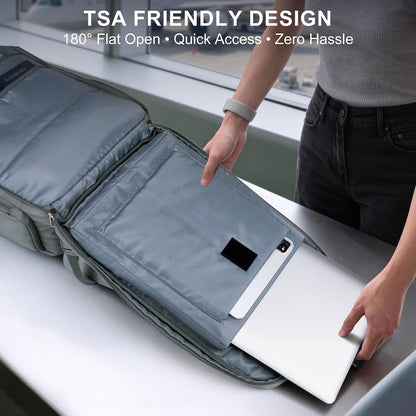 Anti-Theft Travel Backpack for Women TSA Friendly Flight Approved | Laptop Backpack With Hidden Tracker Pocket,180° Flat Open, USB Port, Fits 16" Laptop for Businiess, Daily