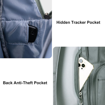 Anti-Theft Travel Backpack for Women TSA Friendly Flight Approved | Laptop Backpack With Hidden Tracker Pocket,180° Flat Open, USB Port, Fits 16" Laptop for Businiess, Daily