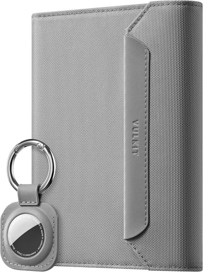 Passport Wallet with Detachable AirTag Holder, Vegan Leather Passport Holder, RFID Blocking, Travel Essential, Magnetic Closure, Pink