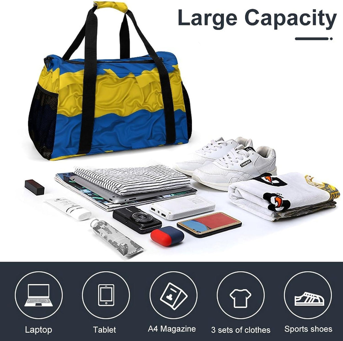 Travel and Gym Bag Duffel Easy Access Design Sports Weekender Overnight Carry On