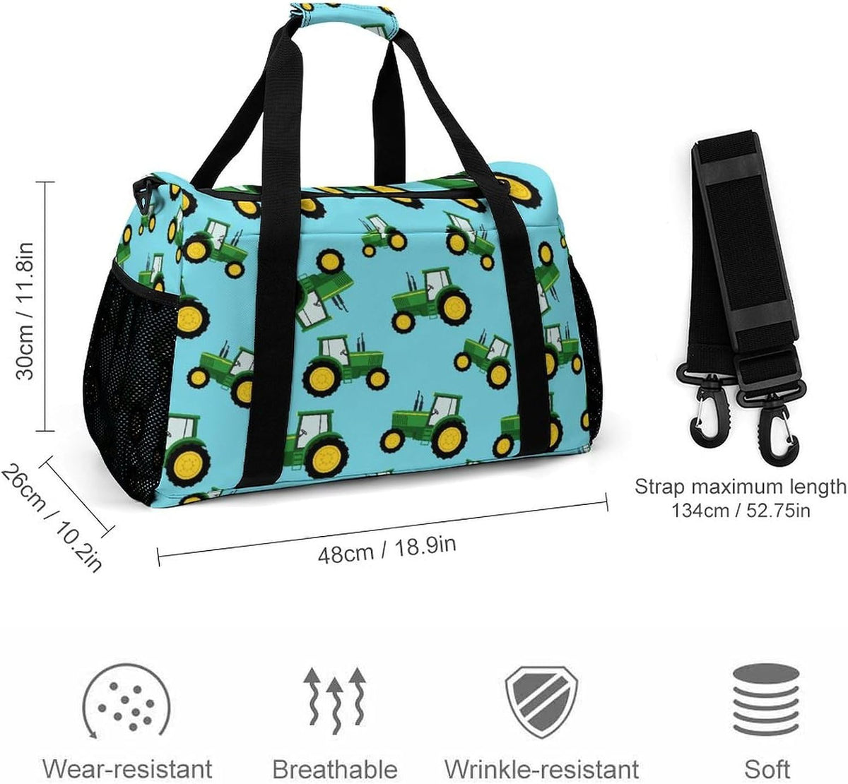 Travel and Gym Bag Duffel Easy Access Design Sports Weekender Overnight Carry On