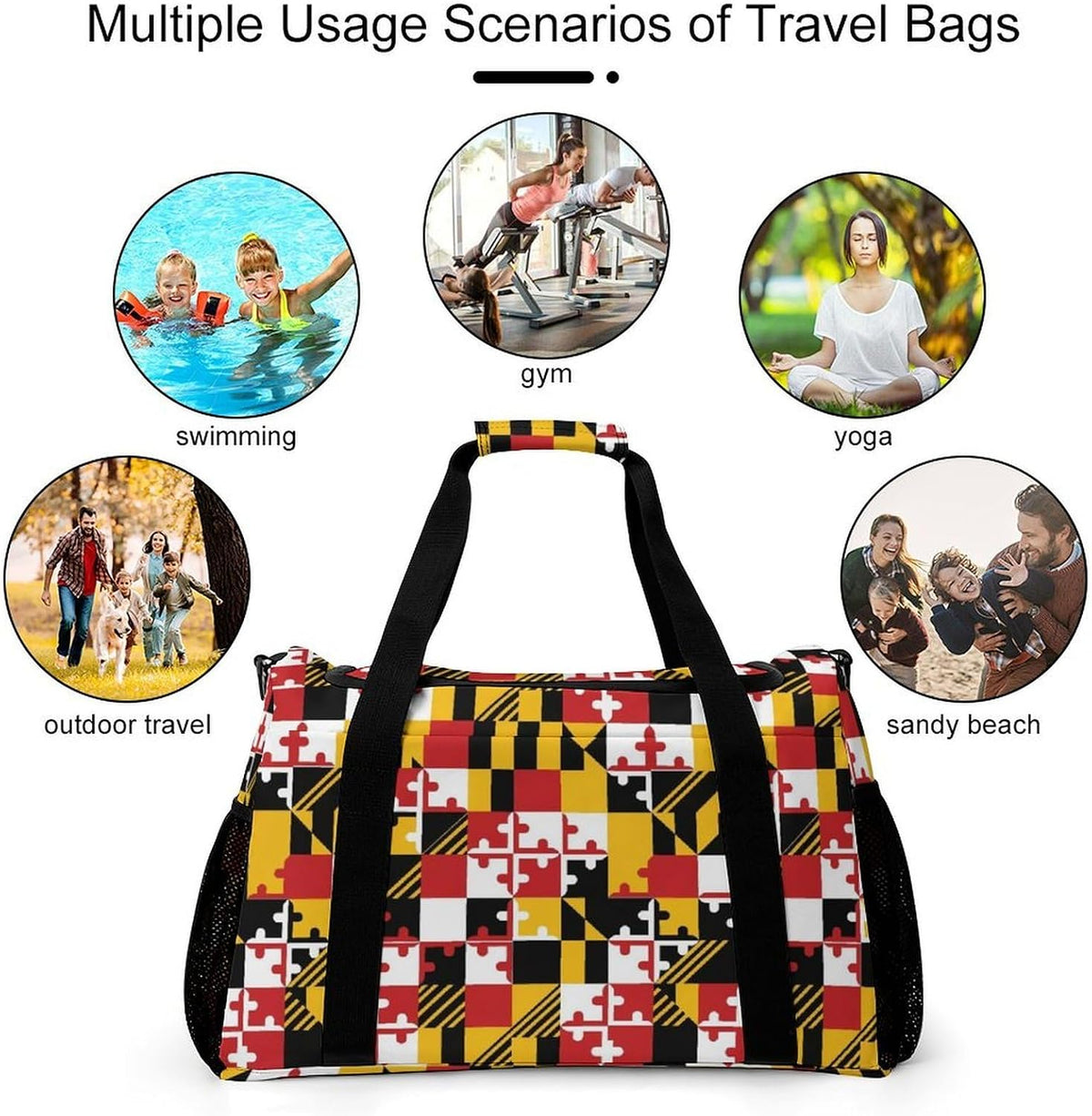 Travel and Gym Bag Duffel Easy Access Design Sports Weekender Overnight Carry On