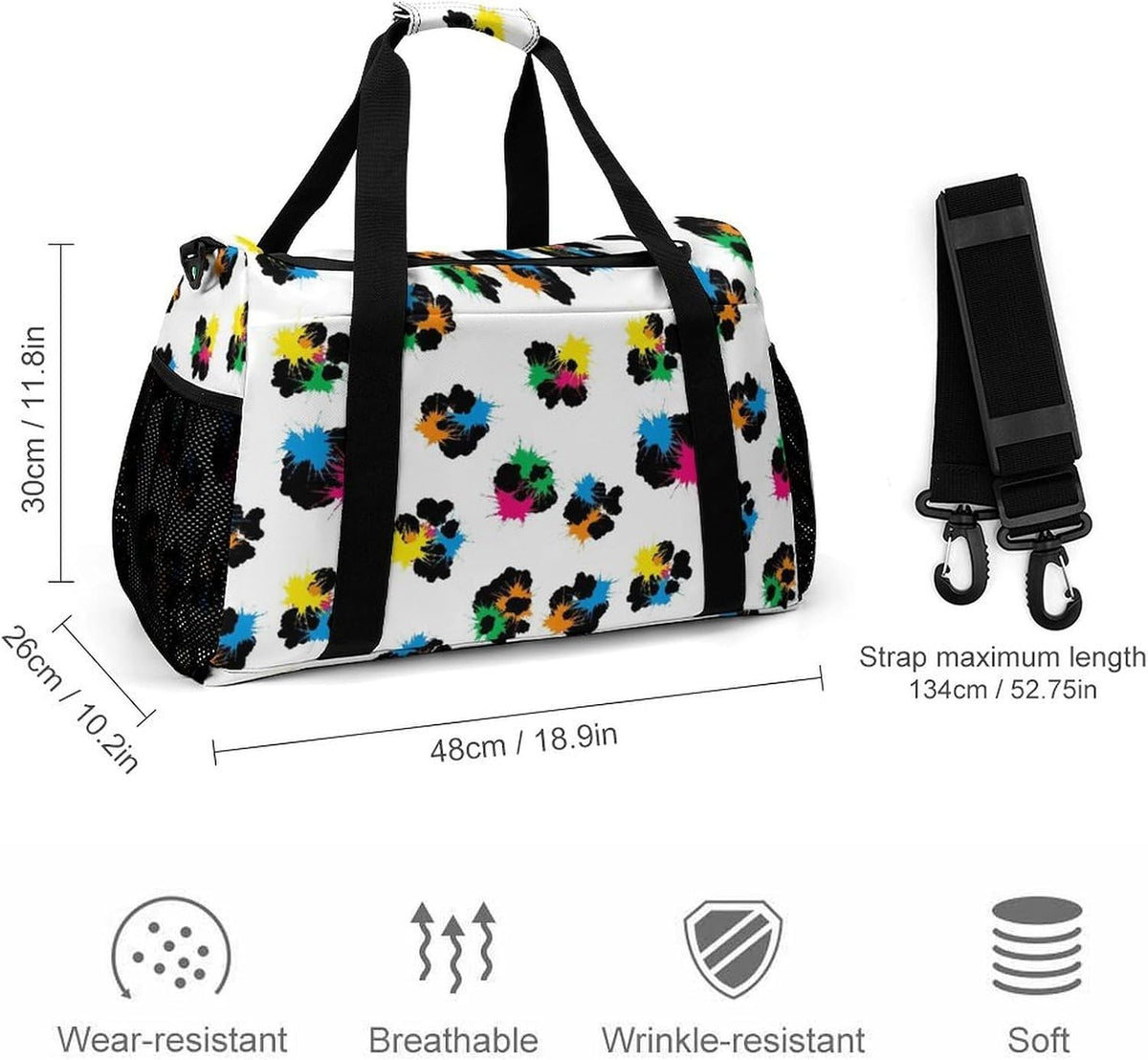 Travel and Gym Bag Duffel Easy Access Design Sports Weekender Overnight Carry On