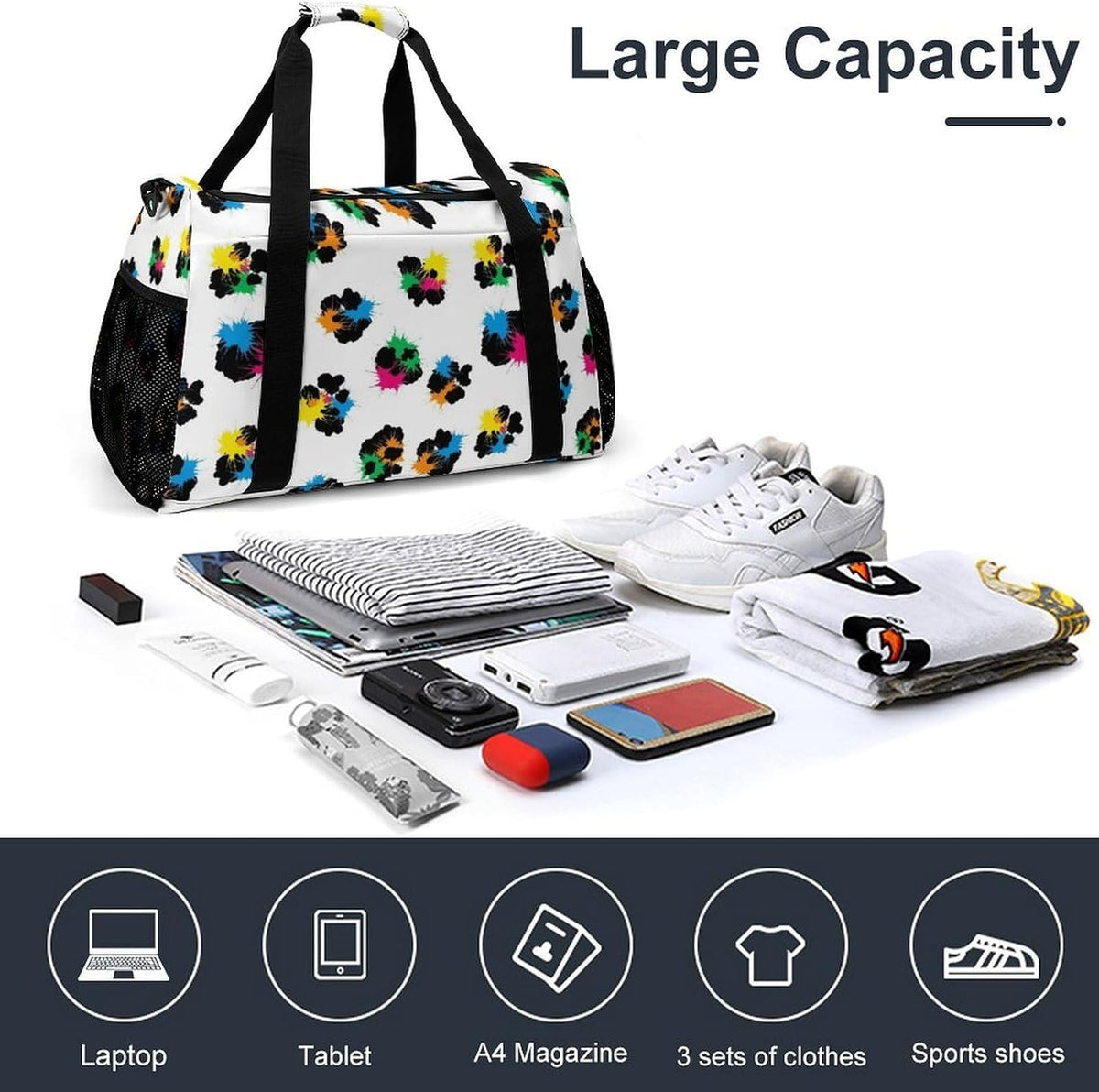 Travel and Gym Bag Duffel Easy Access Design Sports Weekender Overnight Carry On