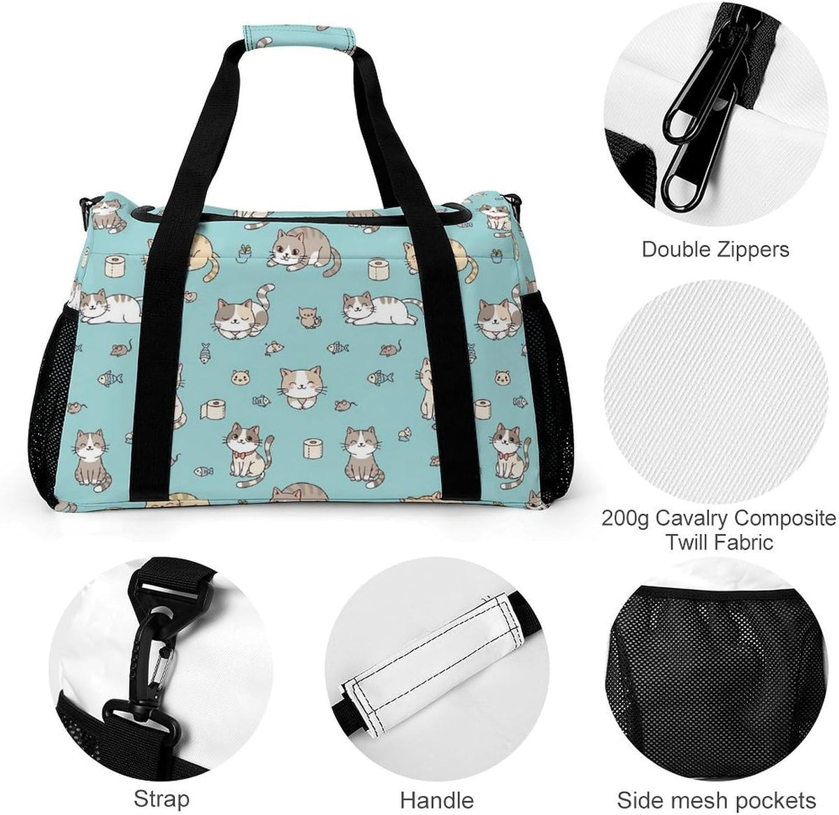 Travel and Gym Bag Duffel Easy Access Design Sports Weekender Overnight Carry On