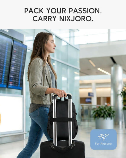 40x30x15 cm Personal Item Travel Bag,16x12x6 inch Small Carry On Backpack 20L, Flight Approved Underseat Travel Luggage Bag,Mochila de Viaje,Cabin Size Lightweight Black