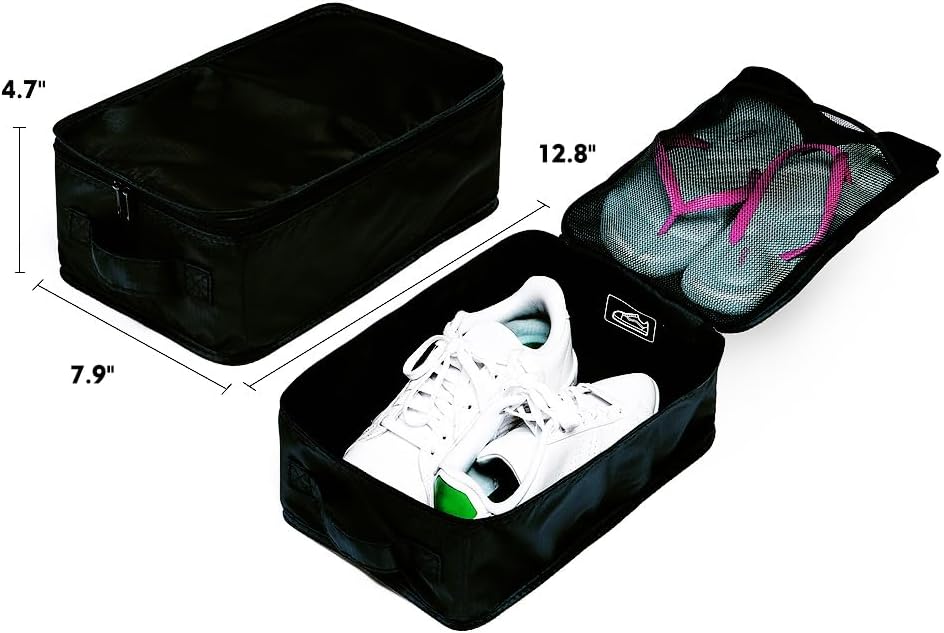 Travel Shoe Bags, Foldable Waterproof Shoe Puches Organizer-Double Layer (Multi-colored4)