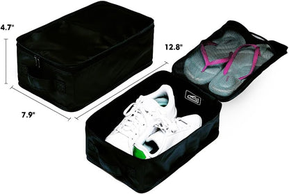 Travel Shoe Bags, Foldable Waterproof Shoe Puches Organizer-Double Layer (Multi-colored4)