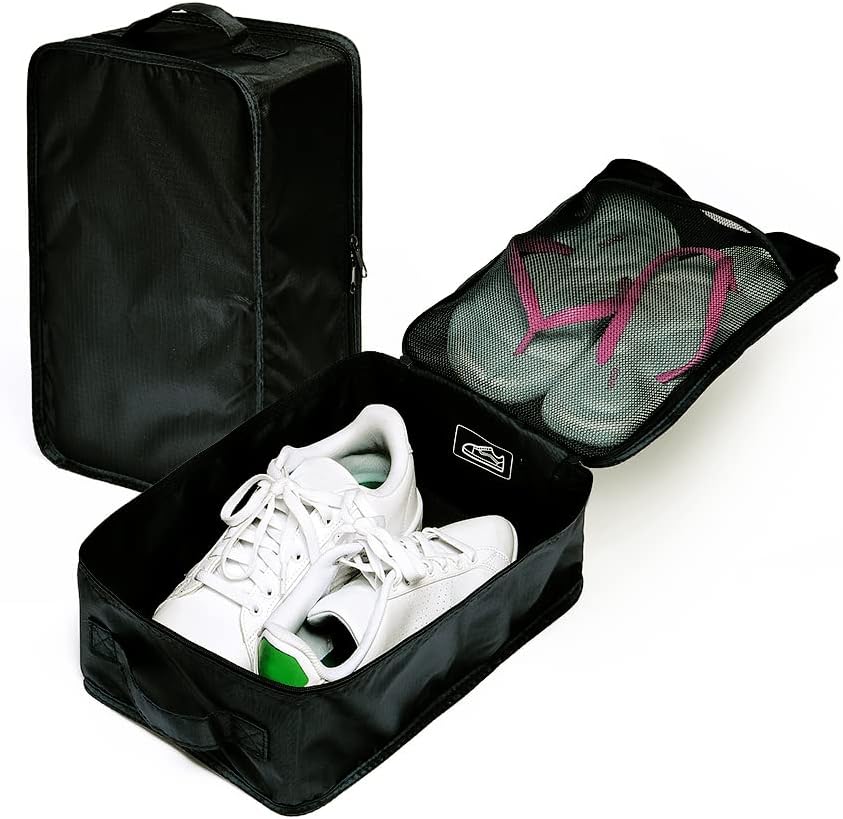 Travel Shoe Bags, Foldable Waterproof Shoe Puches Organizer-Double Layer (Multi-colored4)