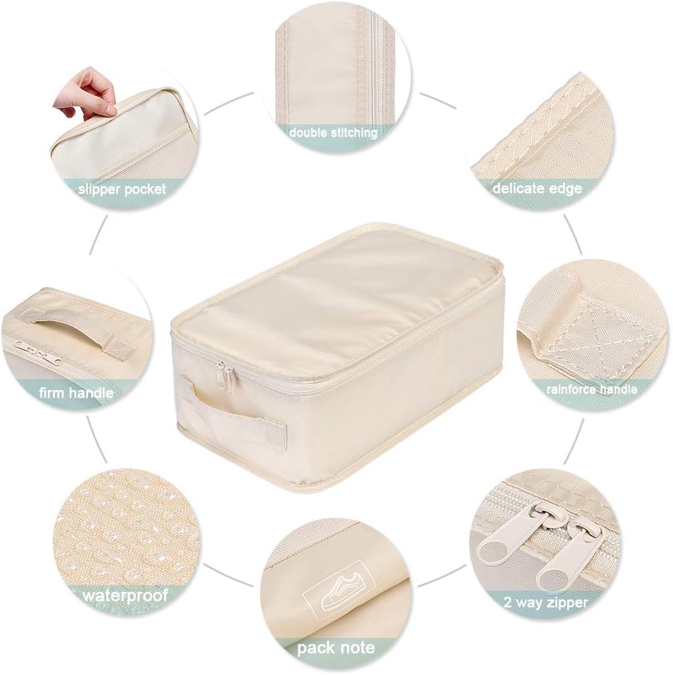 Travel Shoe Bags, Foldable Waterproof Shoe Puches Organizer-Double Layer (Multi-colored4)