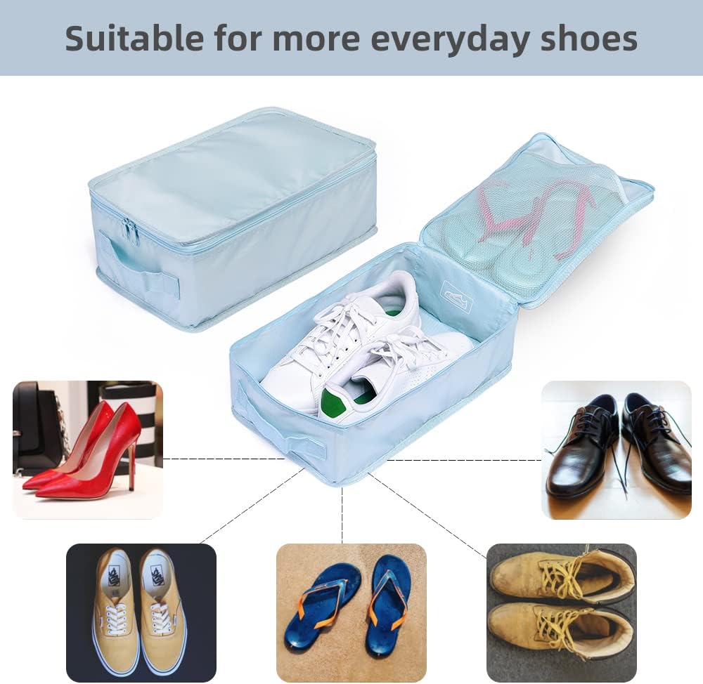 Travel Shoe Bags, Foldable Waterproof Shoe Puches Organizer-Double Layer (Multi-colored4)