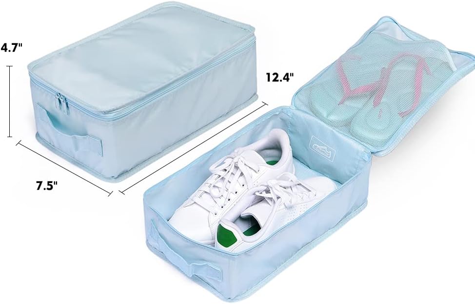 Travel Shoe Bags, Foldable Waterproof Shoe Puches Organizer-Double Layer (Multi-colored4)