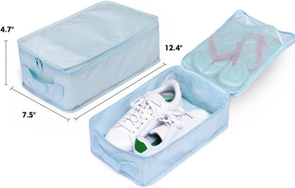 Travel Shoe Bags, Foldable Waterproof Shoe Puches Organizer-Double Layer (Multi-colored4)