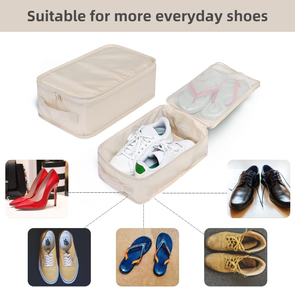 Travel Shoe Bags, Foldable Waterproof Shoe Puches Organizer-Double Layer (Multi-colored4)