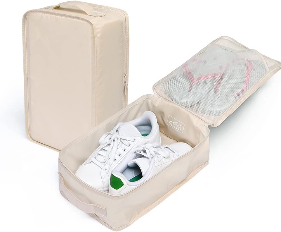 Travel Shoe Bags, Foldable Waterproof Shoe Puches Organizer-Double Layer (Multi-colored4)