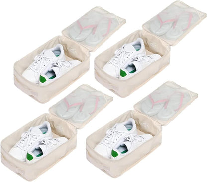 Travel Shoe Bags, Foldable Waterproof Shoe Puches Organizer-Double Layer (Multi-colored4)