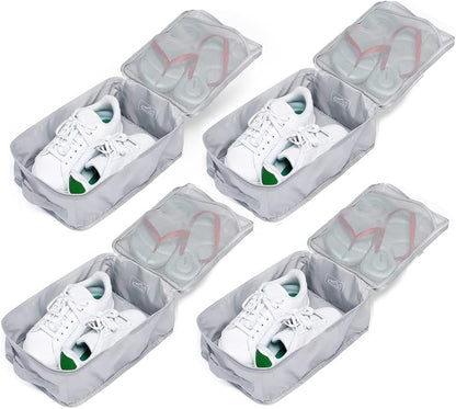 Travel Shoe Bags, Foldable Waterproof Shoe Puches Organizer-Double Layer (Multi-colored4)