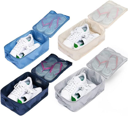 Travel Shoe Bags, Foldable Waterproof Shoe Puches Organizer-Double Layer (Multi-colored4)