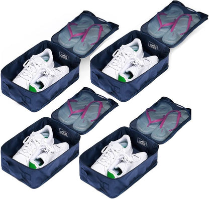 Travel Shoe Bags, Foldable Waterproof Shoe Puches Organizer-Double Layer (Multi-colored4)