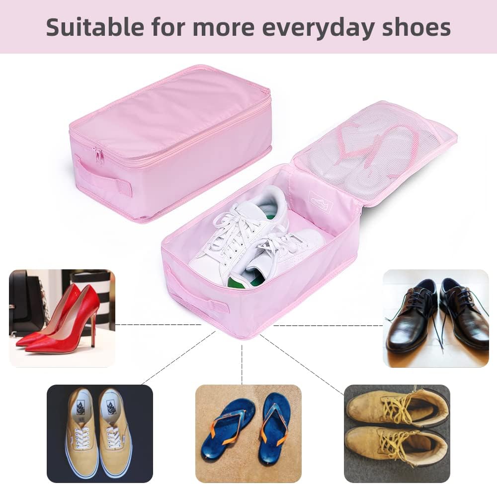 Travel Shoe Bags, Foldable Waterproof Shoe Puches Organizer-Double Layer (Multi-colored4)