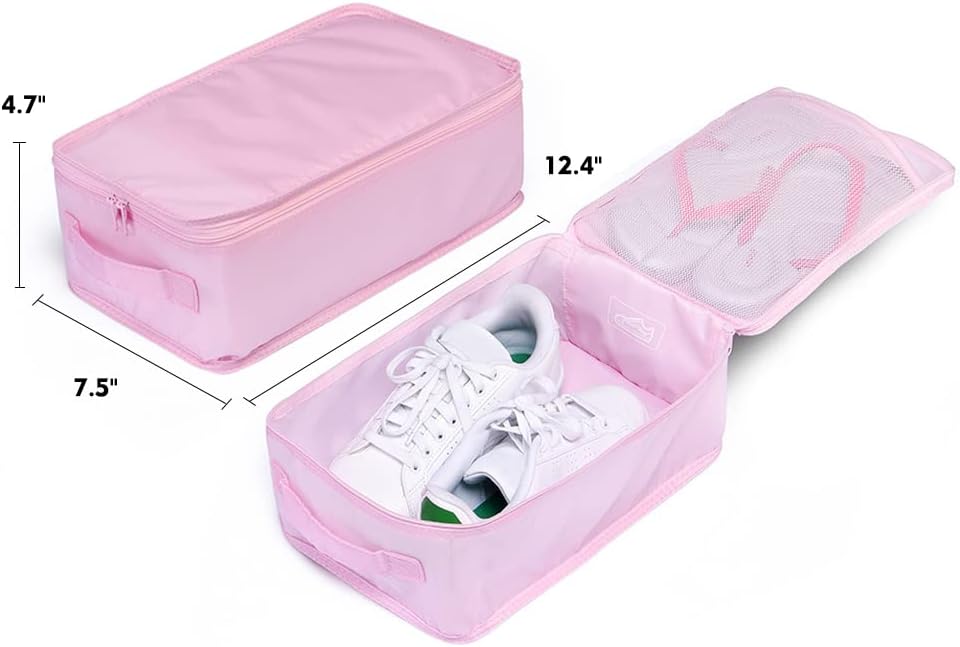Travel Shoe Bags, Foldable Waterproof Shoe Puches Organizer-Double Layer (Multi-colored4)
