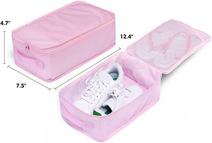 Travel Shoe Bags, Foldable Waterproof Shoe Puches Organizer-Double Layer (Multi-colored4)