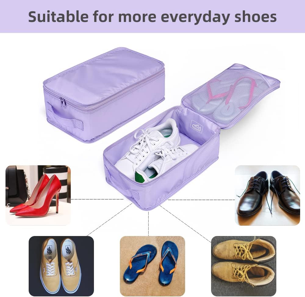 Travel Shoe Bags, Foldable Waterproof Shoe Puches Organizer-Double Layer (Multi-colored4)