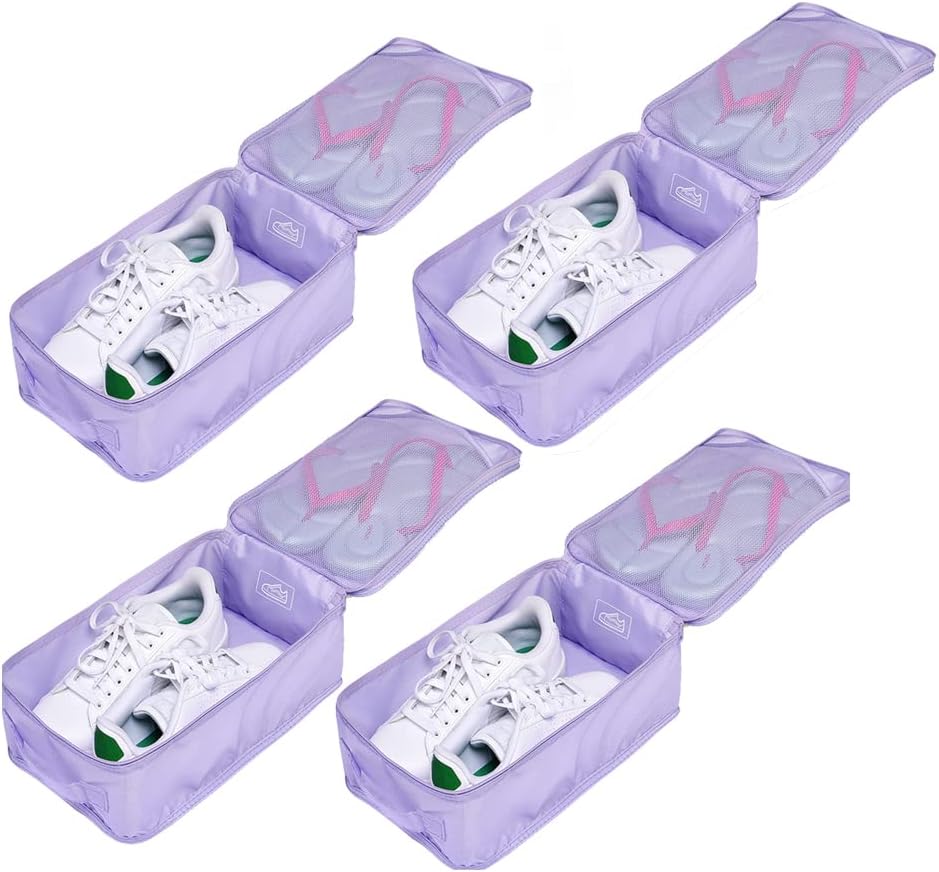 Travel Shoe Bags, Foldable Waterproof Shoe Puches Organizer-Double Layer (Multi-colored4)