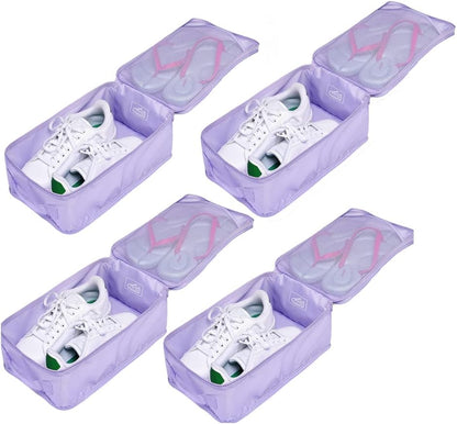 Travel Shoe Bags, Foldable Waterproof Shoe Puches Organizer-Double Layer (Multi-colored4)