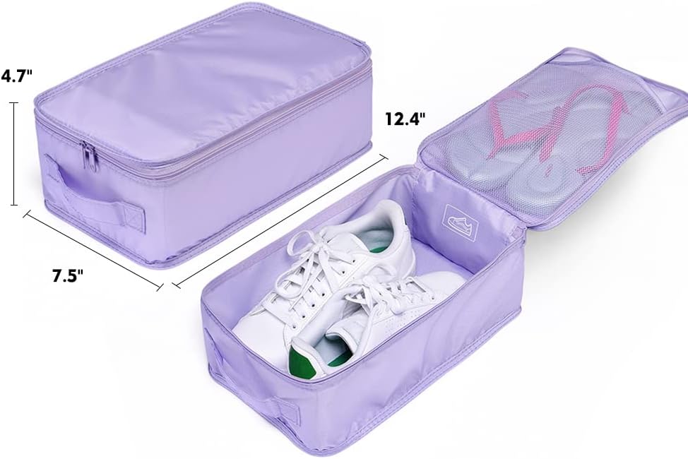 Travel Shoe Bags, Foldable Waterproof Shoe Puches Organizer-Double Layer (Multi-colored4)