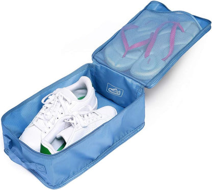Travel Shoe Bags, Foldable Waterproof Shoe Puches Organizer-Double Layer (Multi-colored4)