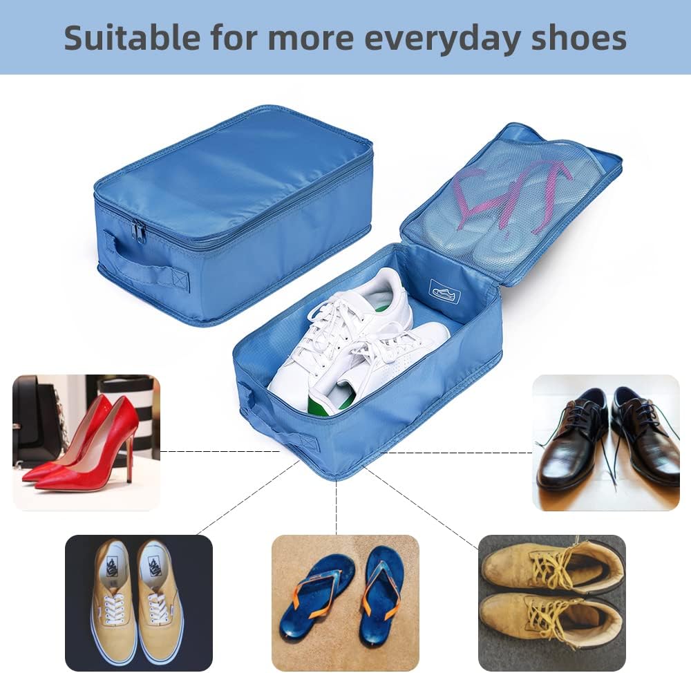 Travel Shoe Bags, Foldable Waterproof Shoe Puches Organizer-Double Layer (Multi-colored4)