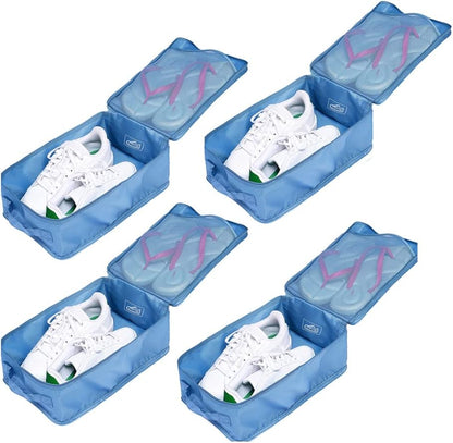 Travel Shoe Bags, Foldable Waterproof Shoe Puches Organizer-Double Layer (Multi-colored4)