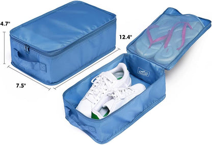 Travel Shoe Bags, Foldable Waterproof Shoe Puches Organizer-Double Layer (Multi-colored4)