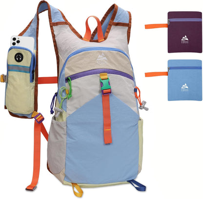 15L Small Hiking Backpack Travel Daypack Colorful Lightweight Packable Foldable Casual Backpack for Women Men